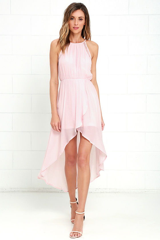 pink high low dress