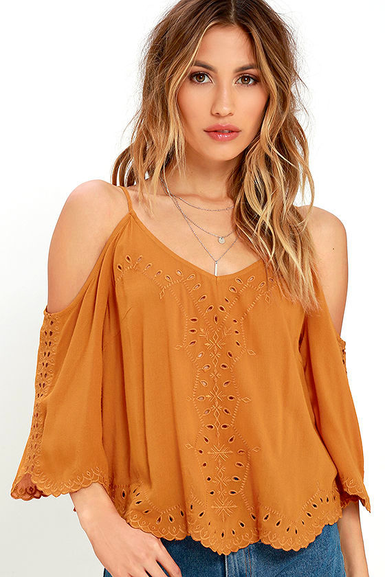 Lovely Embroidered Top - Burnt Orange Top - $42.00 - Lulus