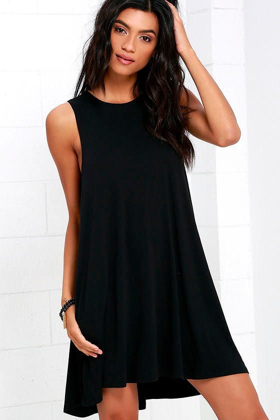 RVCA Sucker Punch 2 Dress - Swing Dress - Black Dress - Sleeveless ...