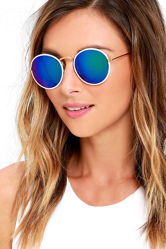 Cute Round Sunglasses White Sunglasses 15 00 Lulus