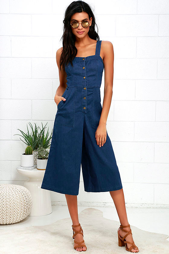 denim chambray jumpsuit