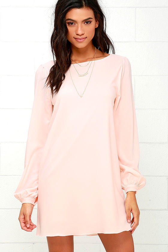 Cute Blush Pink Dress - Shift Dress ...