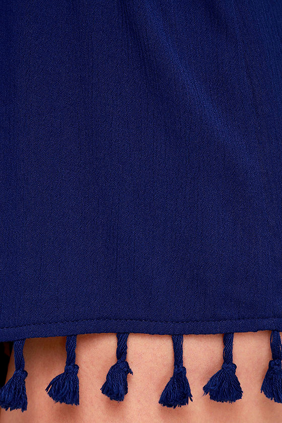 Cute Navy Blue Romper Halter Romper Boho Romper 39.00