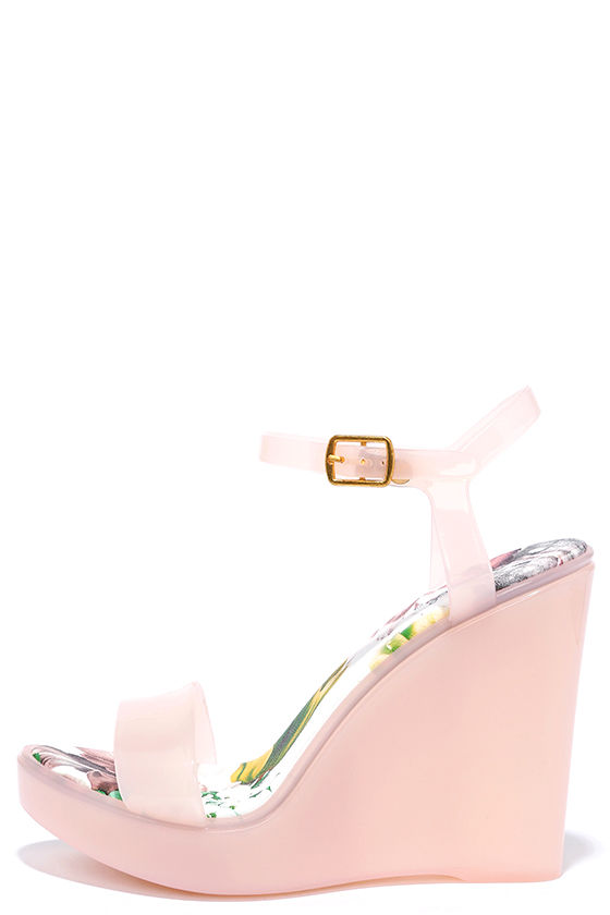 wedge pink sandals