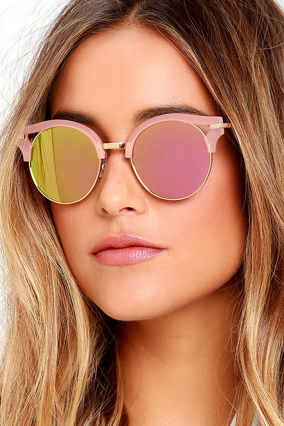 Cool Pink Sunglasses Mirrored Sunglasses Round Sunglasses 19.00