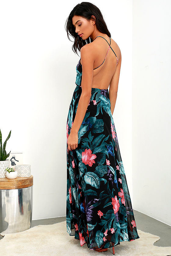 backless floral maxi dress
