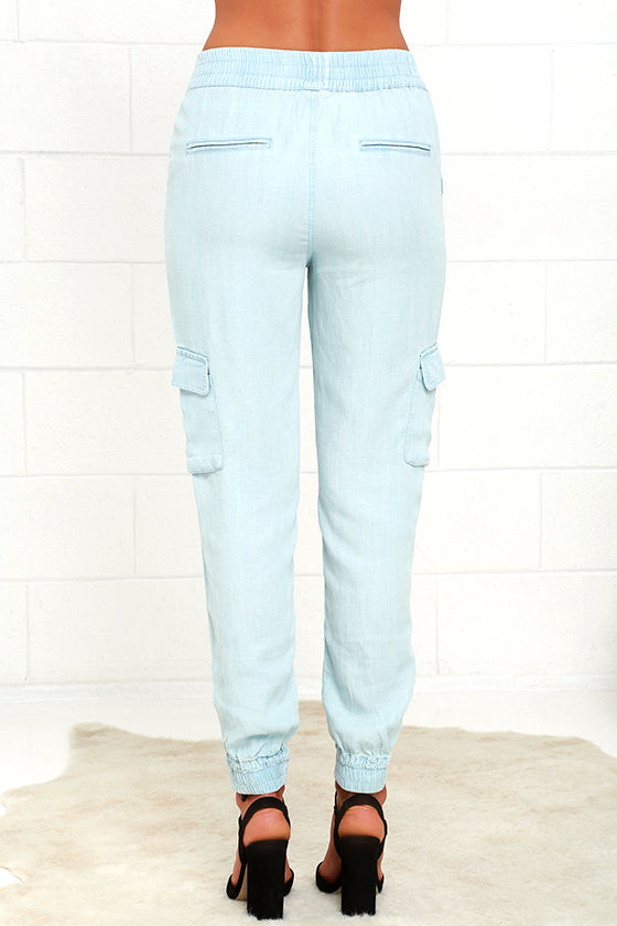 chambray jogger pants