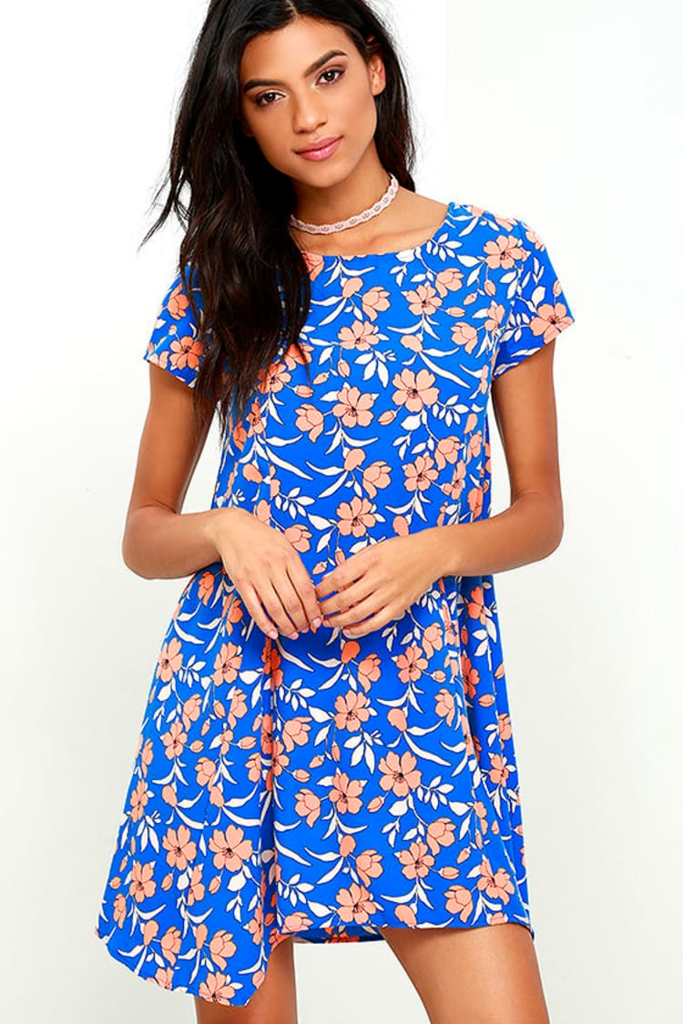 Pretty Blue Dress - Floral Print Dress - Short Sleeve Dress - $49.00 - Lulus Pretty Blue Dress - Floral Print Dress - Short Sleeve Dress - $49.00 - Lulus