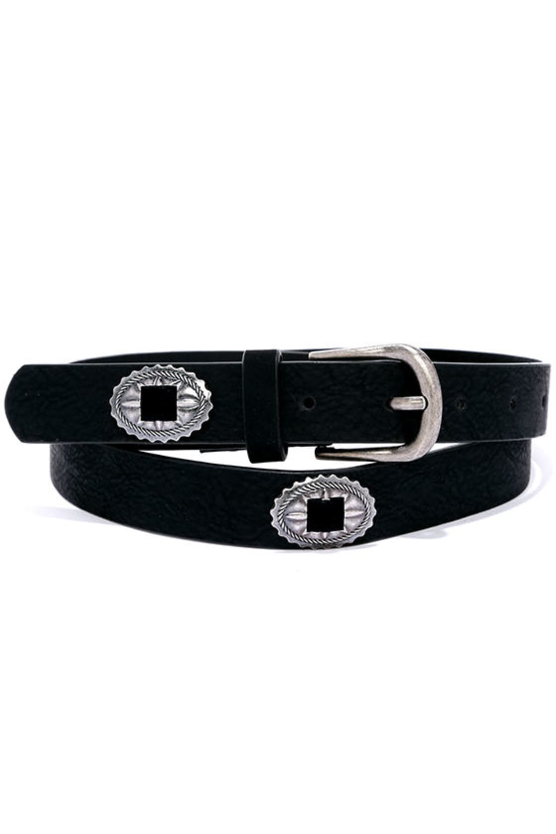 Cute Black Belt - Concho Belt - Faux Leather Belt - $13.00 - Lulus