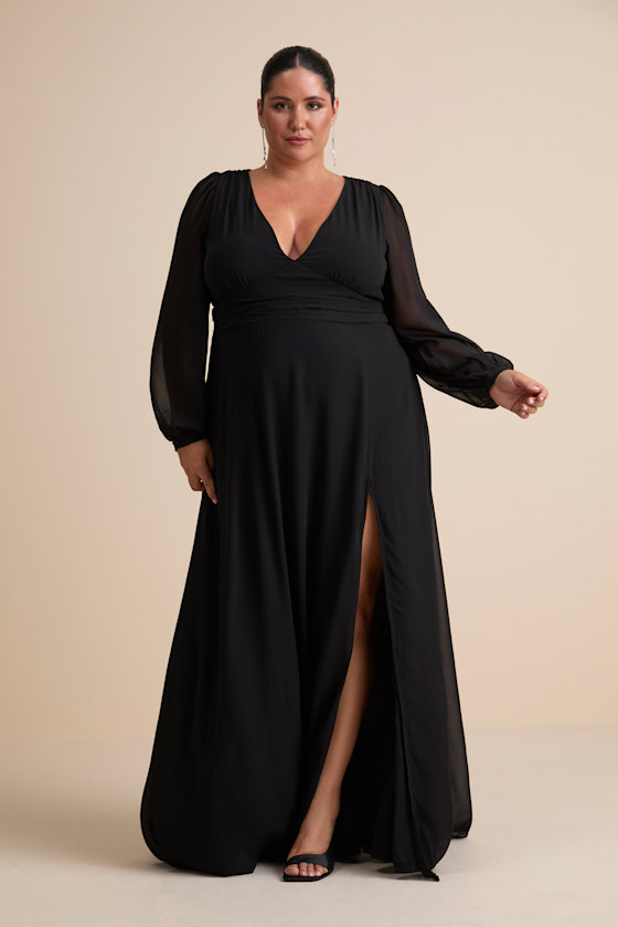 Love You So Black Long Sleeve Maxi Dress - thumbnail 5