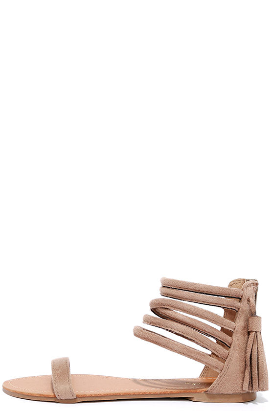 taupe sandals flat
