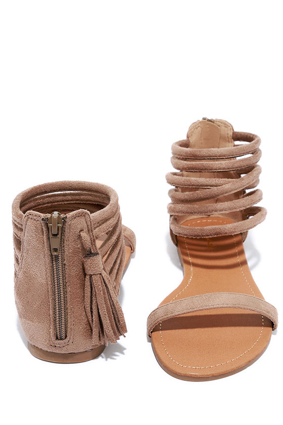 taupe sandals flat
