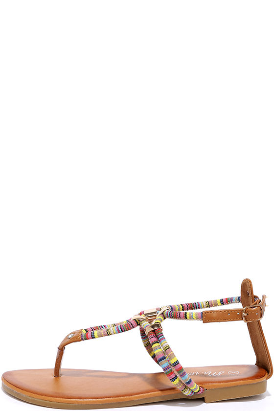 Cute Print Sandals - Thong Sandals - Flat Sandals - $26.00 - Lulus