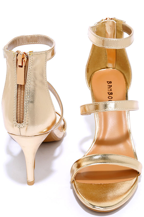 Cute Gold Heels - Dress Sandals - Kitten Heels - $28.00 - Lulus