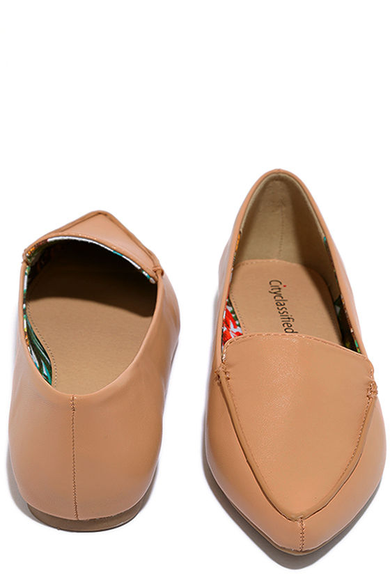 Work Week Natural Pointed Loafer Flats