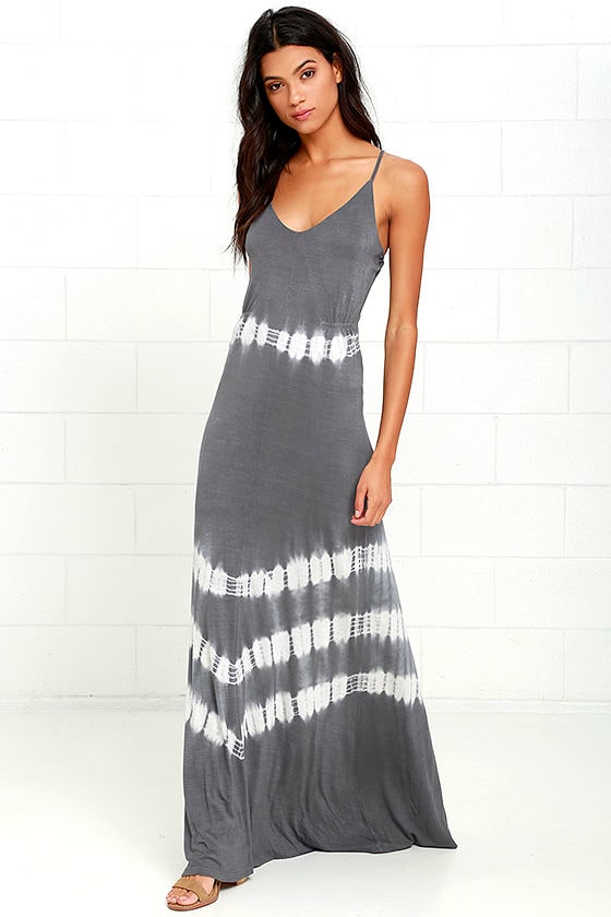 Tie Dye Stripe Dress - Pink & Grey main image 1
