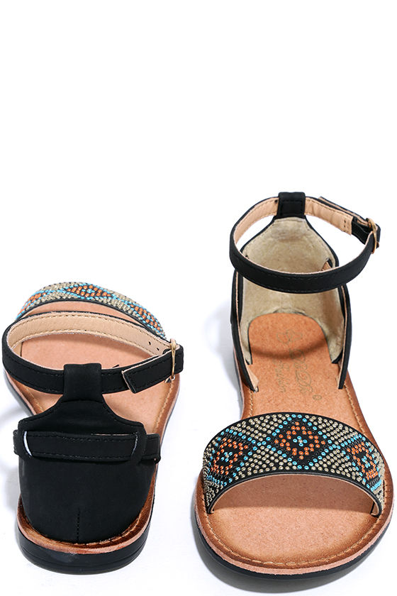 beaded flat sandals