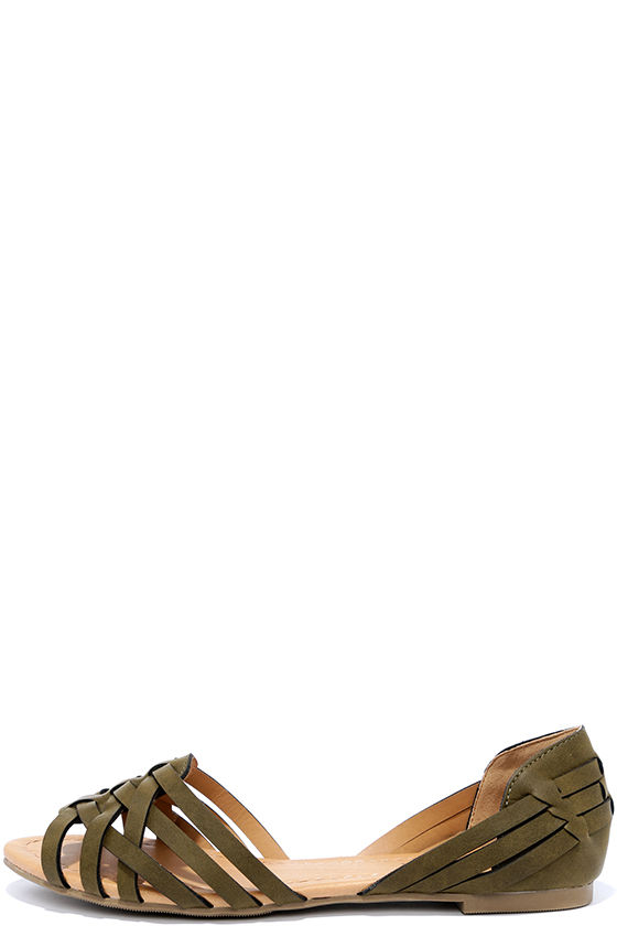 woven huarache flat