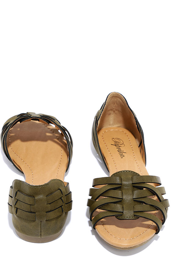 woven huarache pointed toe flats