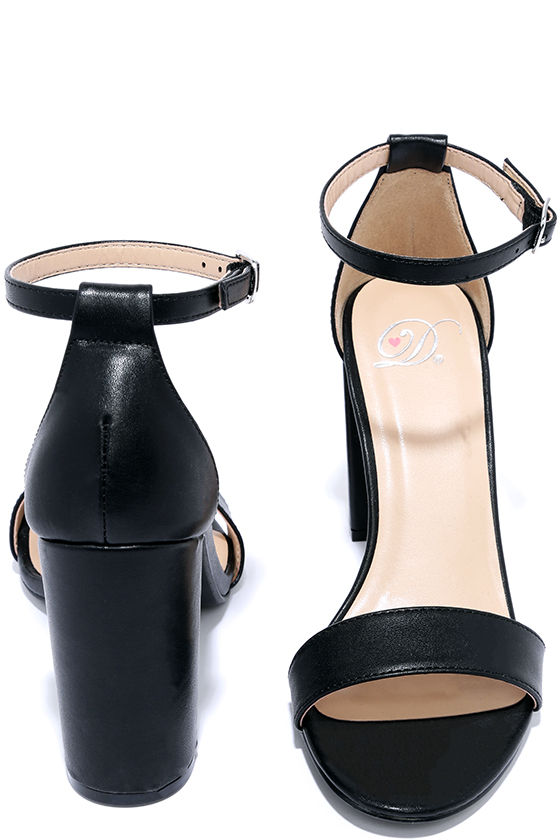 All Dressed Up Black Matte Ankle Strap Heels 2