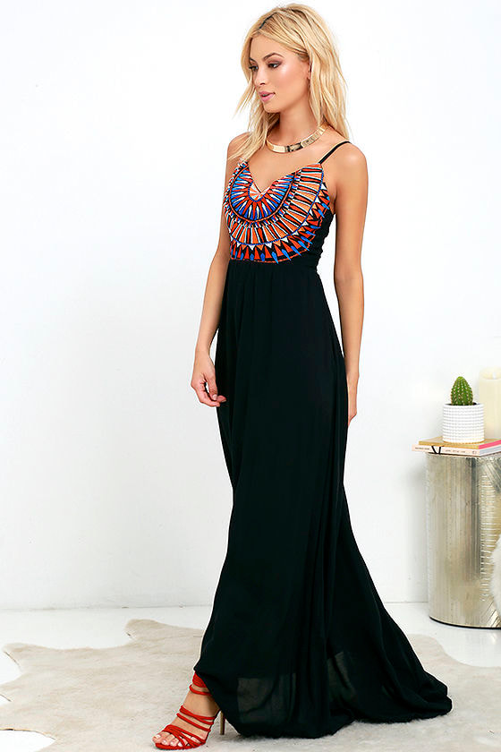 embroidered bodice maxi dress