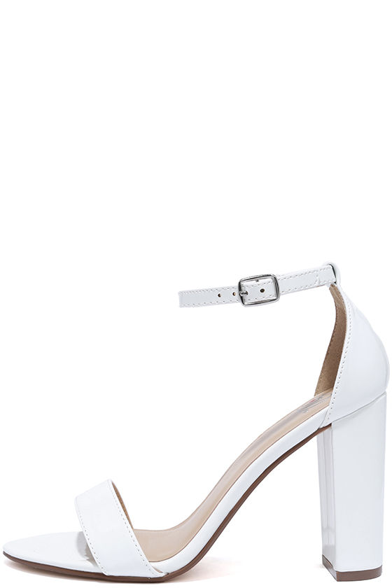 white one strap heels