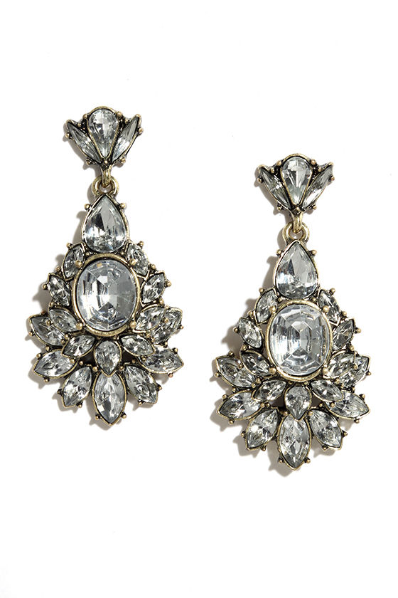 Stunning Clear Earrings - Rhinestone Earrings - Statement Earrings ...