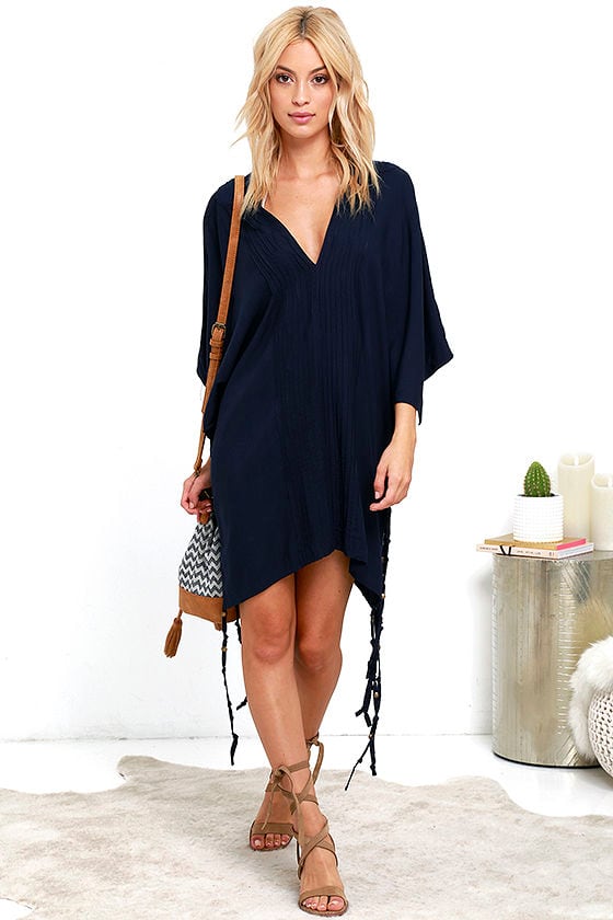 navy blue beach cover up