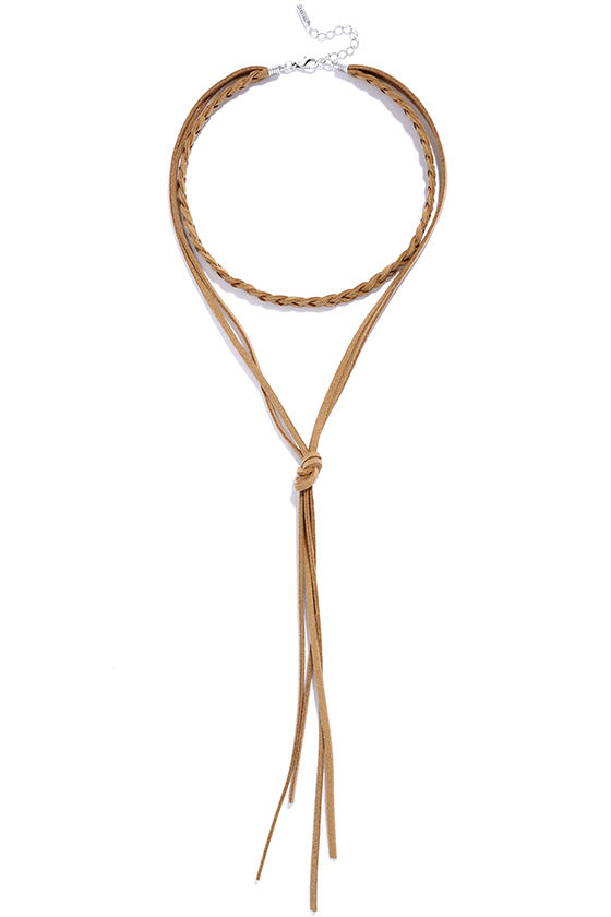 Tan Layered Necklace - Wrap Necklace - Braided Necklace - $12.00 - Lulus