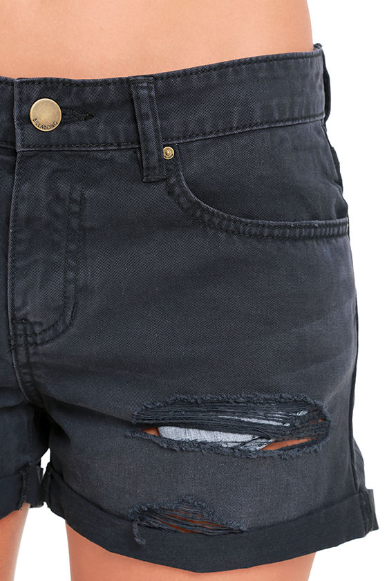 Billabong Frankie Shorts - Washed Black Shorts - Distressed Shorts - $54.95