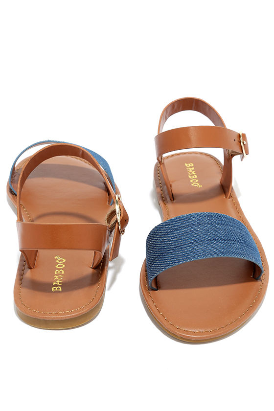 denim flat sandals