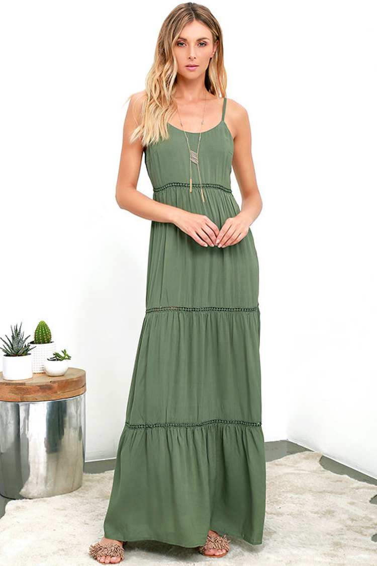 green emerald velvet dress Olaesa Long Sleeve Maxi Dress for Women V Neck Lace Boho Dress Flowy Fall  Wedding Guest Dresses with Pockets Army Green at Amazon Women's Clothing  store main image 1