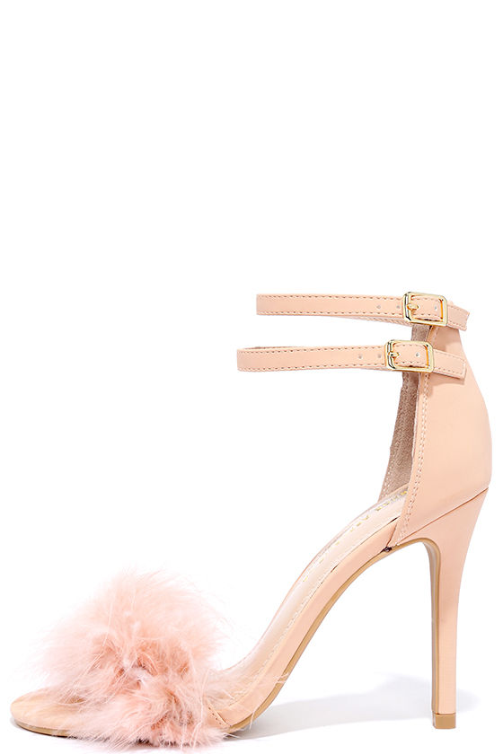 Feather Heels - Pink Heels - Ankle 