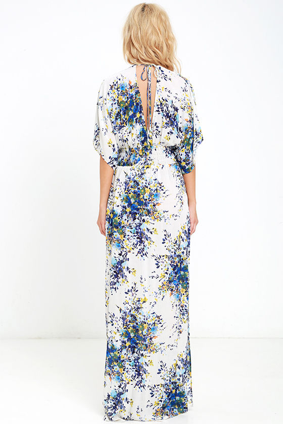 cream floral maxi