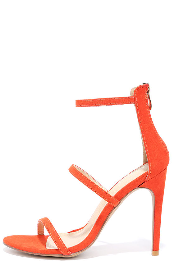 orange heeled sandals