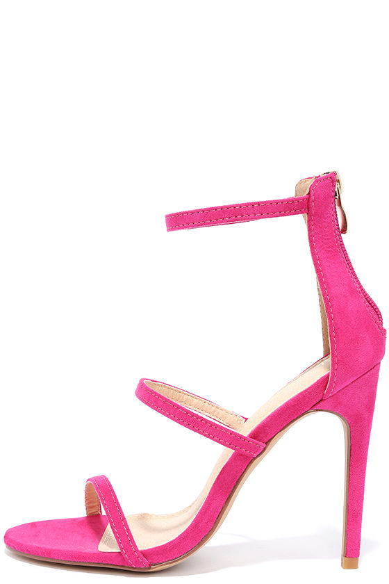 fuchsia high heel sandals
