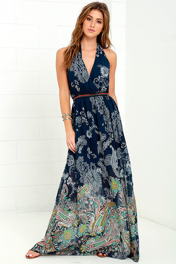 Paisley Print Dress - Maxi Dress - Halter Dress - $79.00 - Lulus