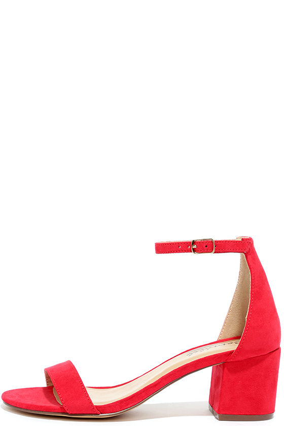 Pretty Red Heels Heeled Sandals 25.00 Lulus