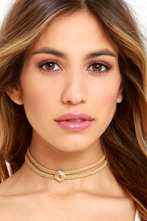 Cute Braided Choker Choker Necklace Beige Necklace - Main Image