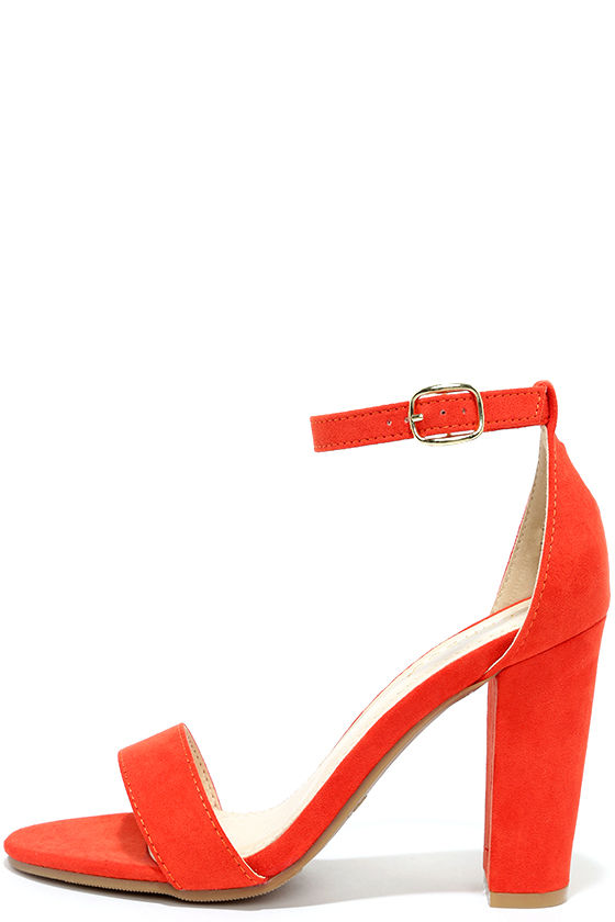 orange ankle strap shoes