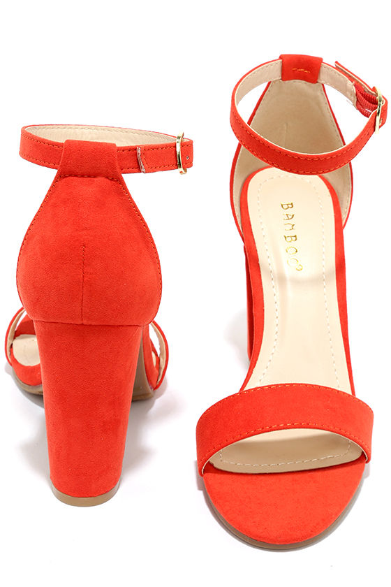 orange suede heels