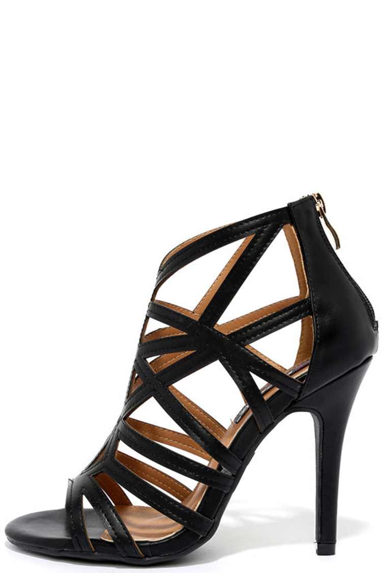black and gold dress sandals Harriette Black Strappy Gold Toe Sandals by Priceless main image 0
