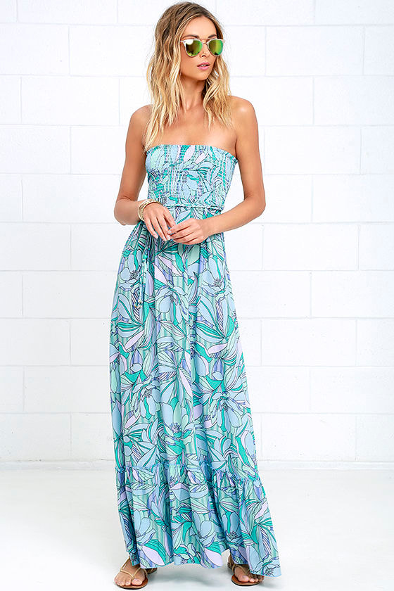 periwinkle strapless dress