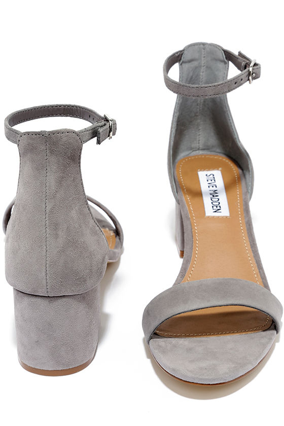 Cute Grey Heels - Ankle Strap Heels 