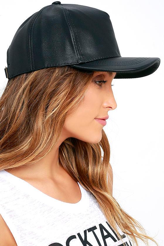 vegan leather baseball cap