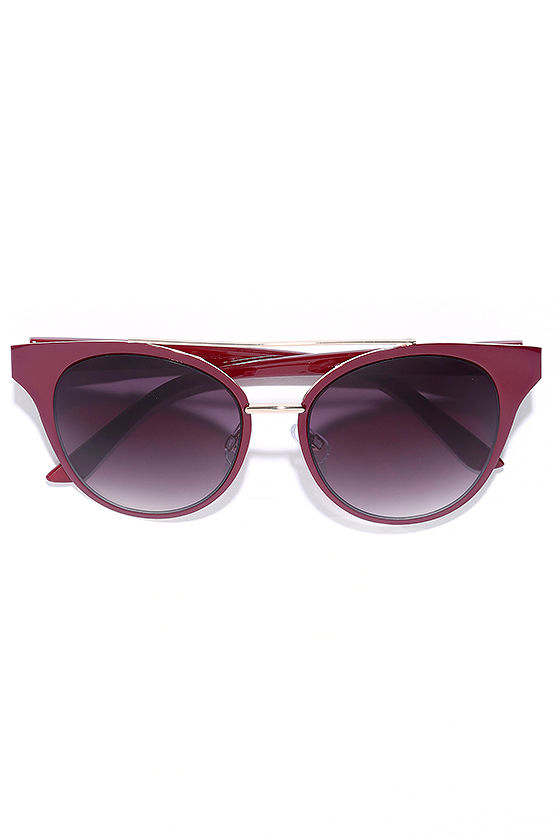 In the Moment Burgundy Sunglasses