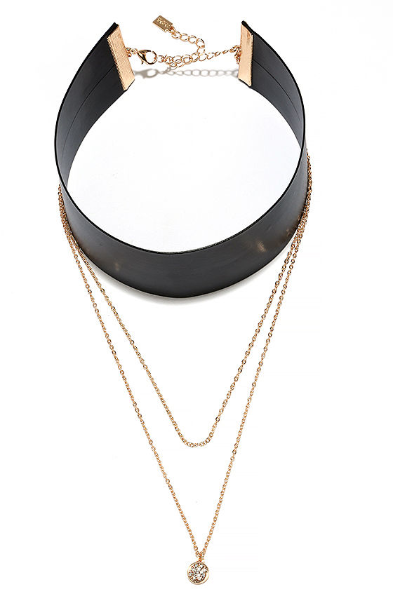 Chic Black Necklace - Choker Necklace - Vegan Leather Choker - $13.00 ...