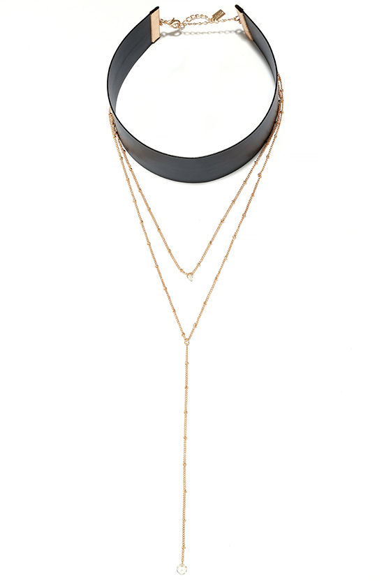 Chic Black Necklace - Choker Necklace - Vegan Leather Choker - $13.00 ...