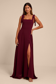 Love Me Forever Burgundy Square Neck Maxi Dress 2