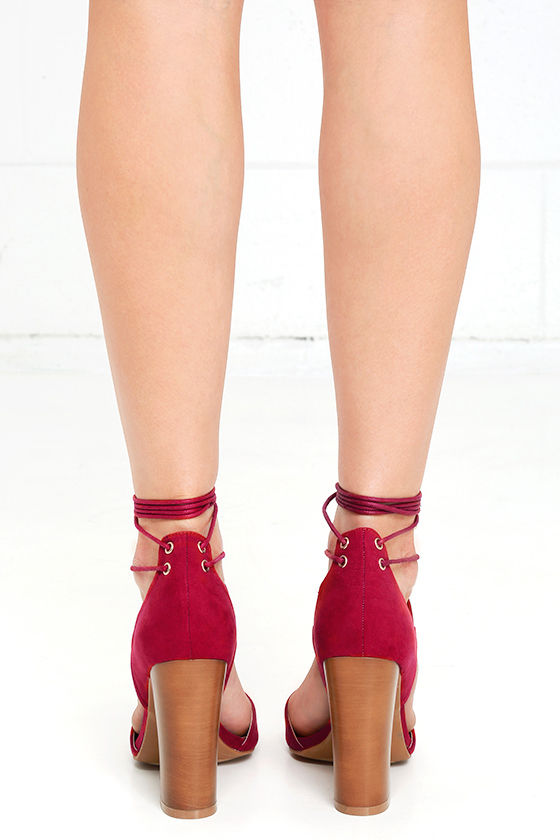 red heels that tie up